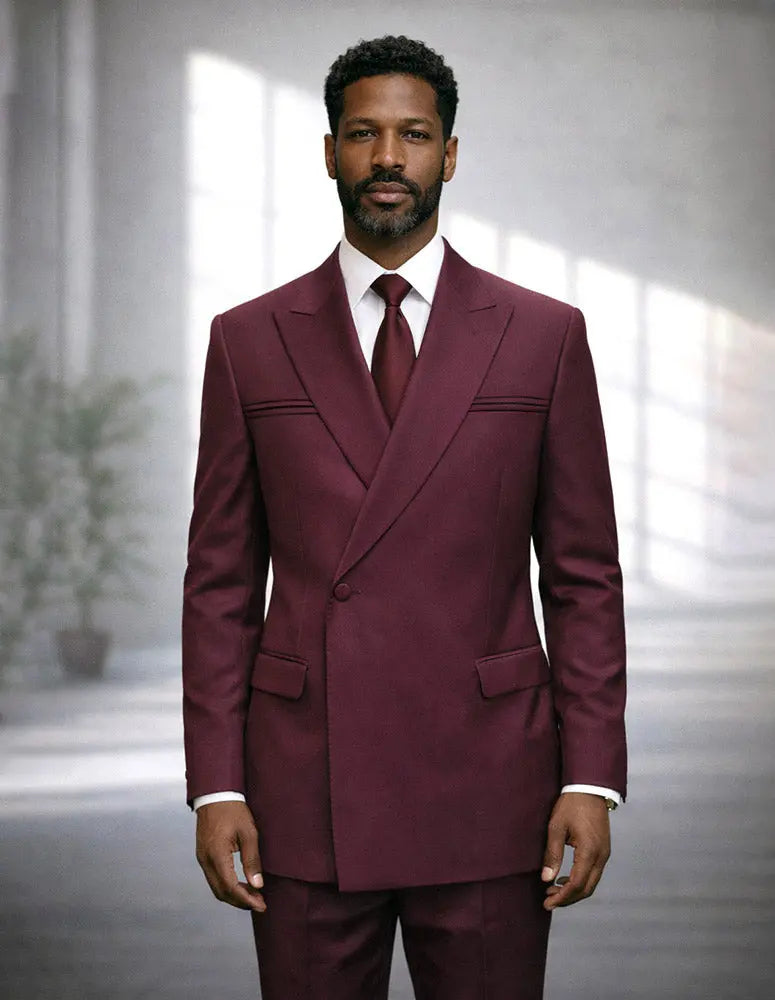 Statement Siena Burgundy Super 200's Italian Wool/Cashmere Suit