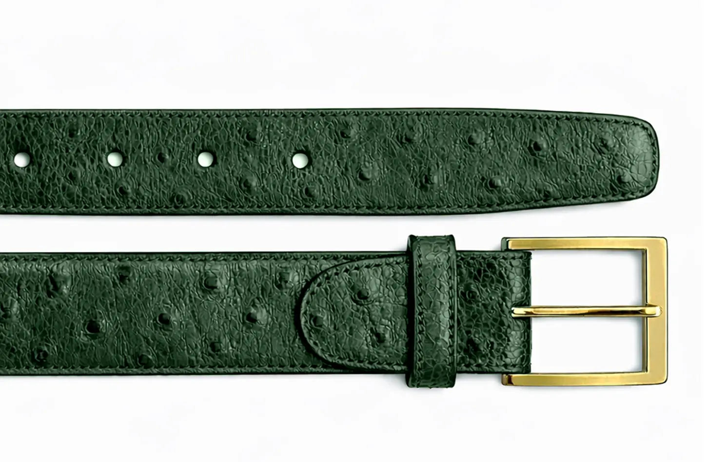 Belvedere 2001 Forest Green Genuine Ostrich Quill Belt