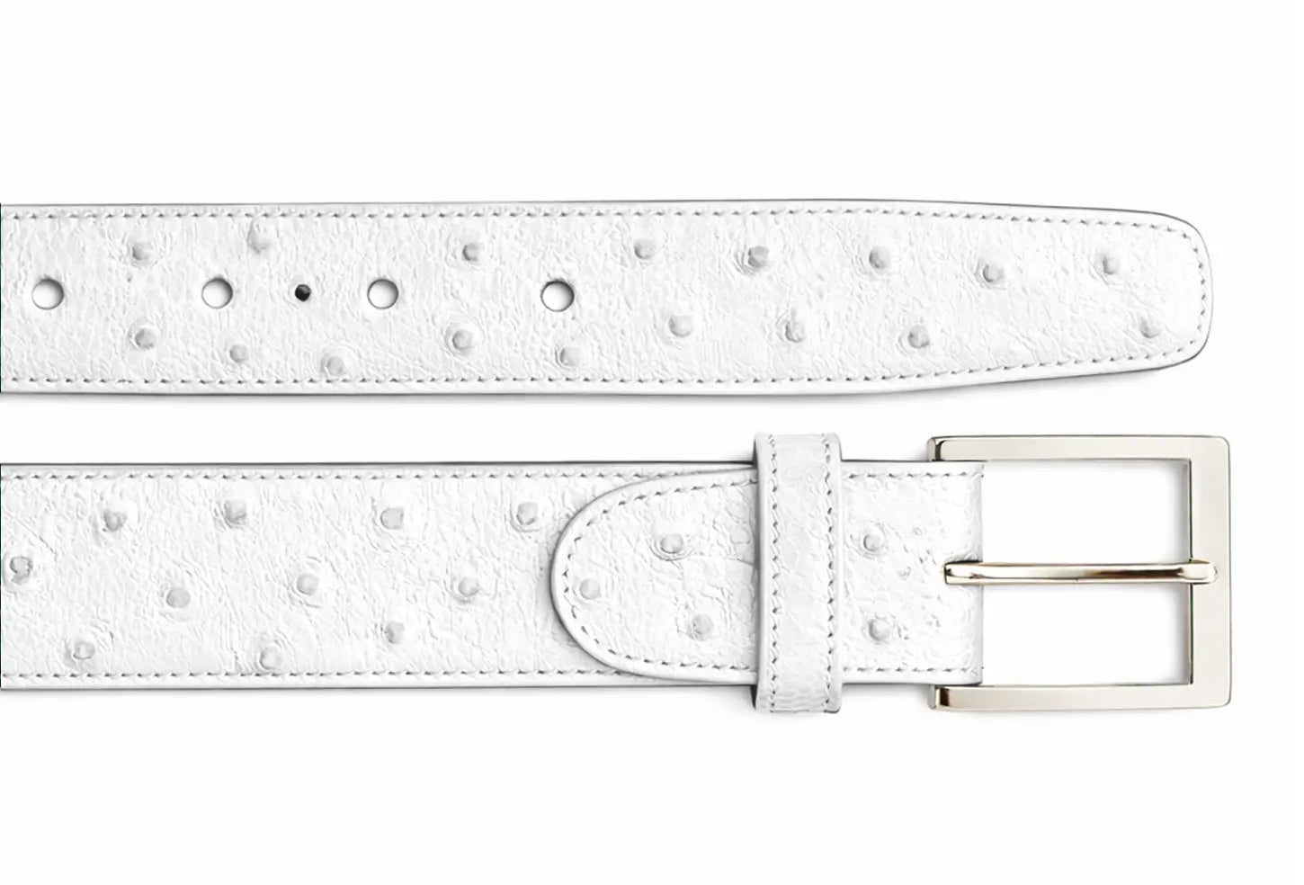 Belvedere 2001 White Genuine Ostrich Quill Belt