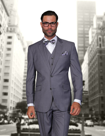 Statement STZV-100 Charcoal Super 150's Italian Wool Vested Suit