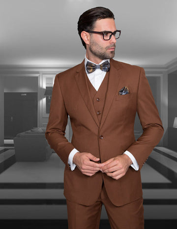 Statement STZV-102 Copper Super 180's Italian Wool Vested Suit