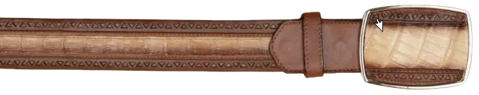 Wild West 2C25U8211 Oryx Genuine Caiman Crocodile Belly Cowboy Belt