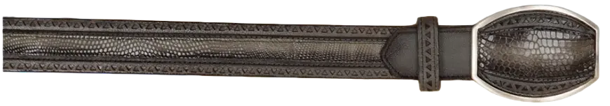 Wild West 2C25U0738 Faded Gray Genuine Teju Lizard Cowboy Belt