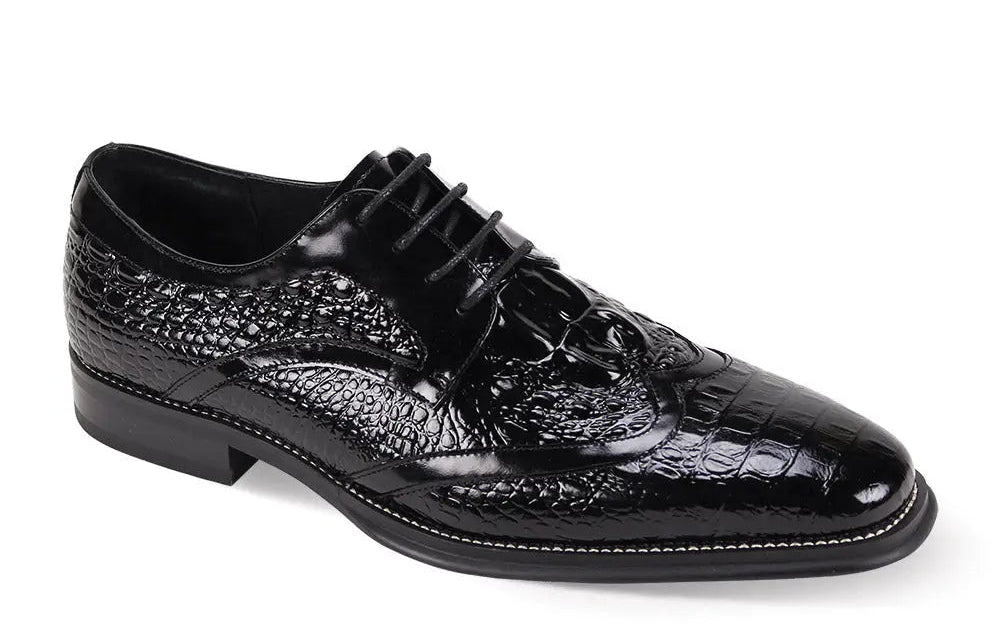 Giovanni Shane Black Genuine Leather Oxfords