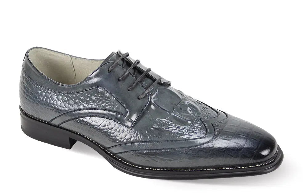 Giovanni Shane Grey Genuine Leather Oxfords