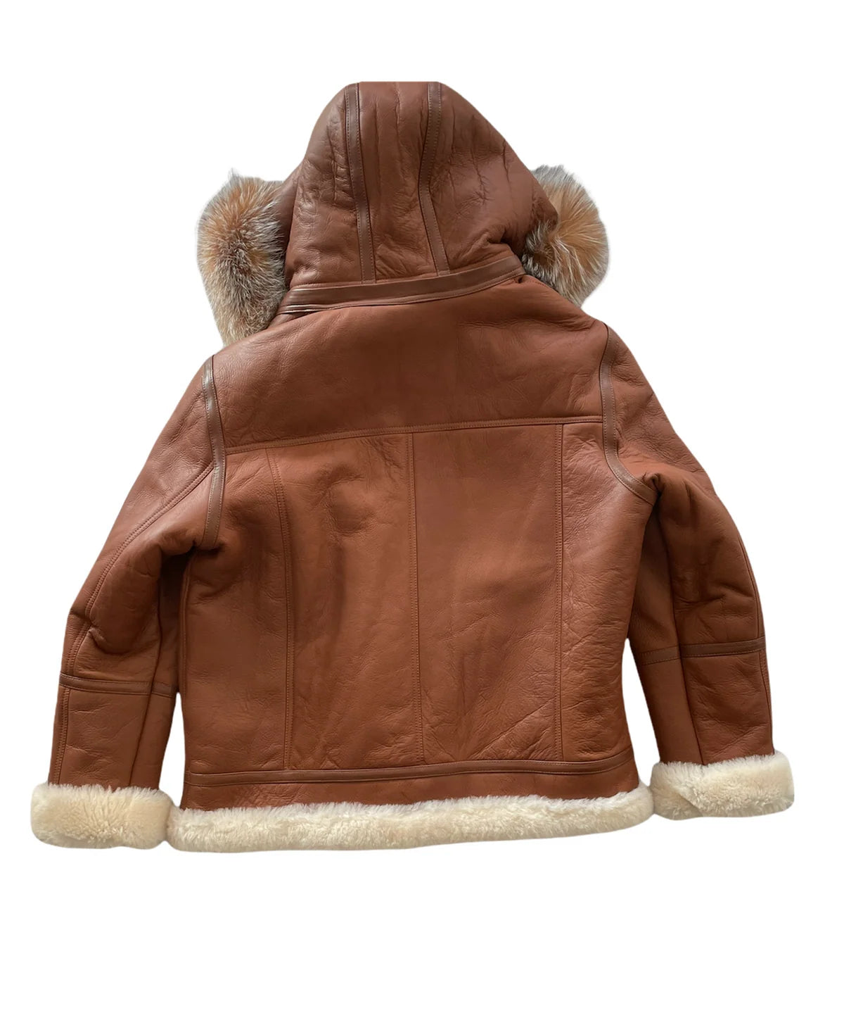 Jakewood B3/800 Cognac Genuine Shearling Sheepskin Aviator Jacket