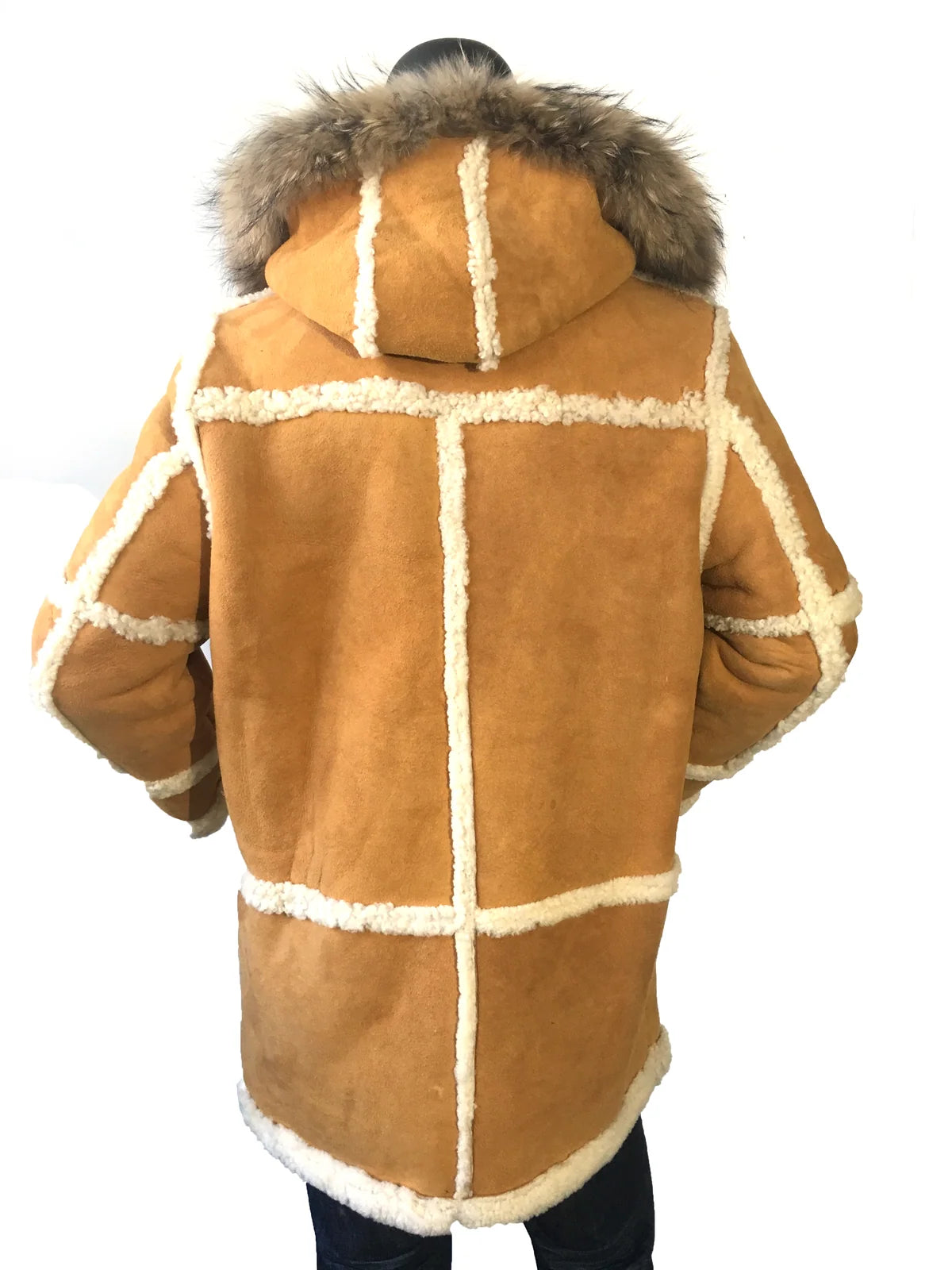 Jakewood 4100 Whiskey/Suede Genuine Sheepskin/Fur Long Jacket