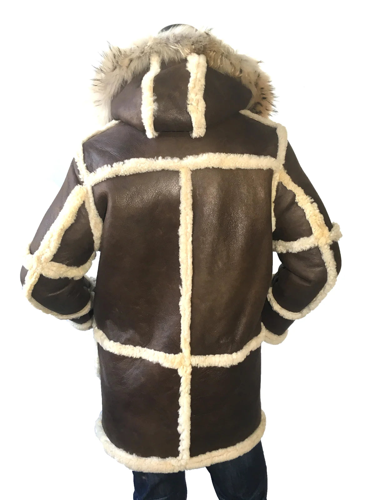 Jakewood 4100 Antique Genuine Sheepskin/Fur Long Jacket