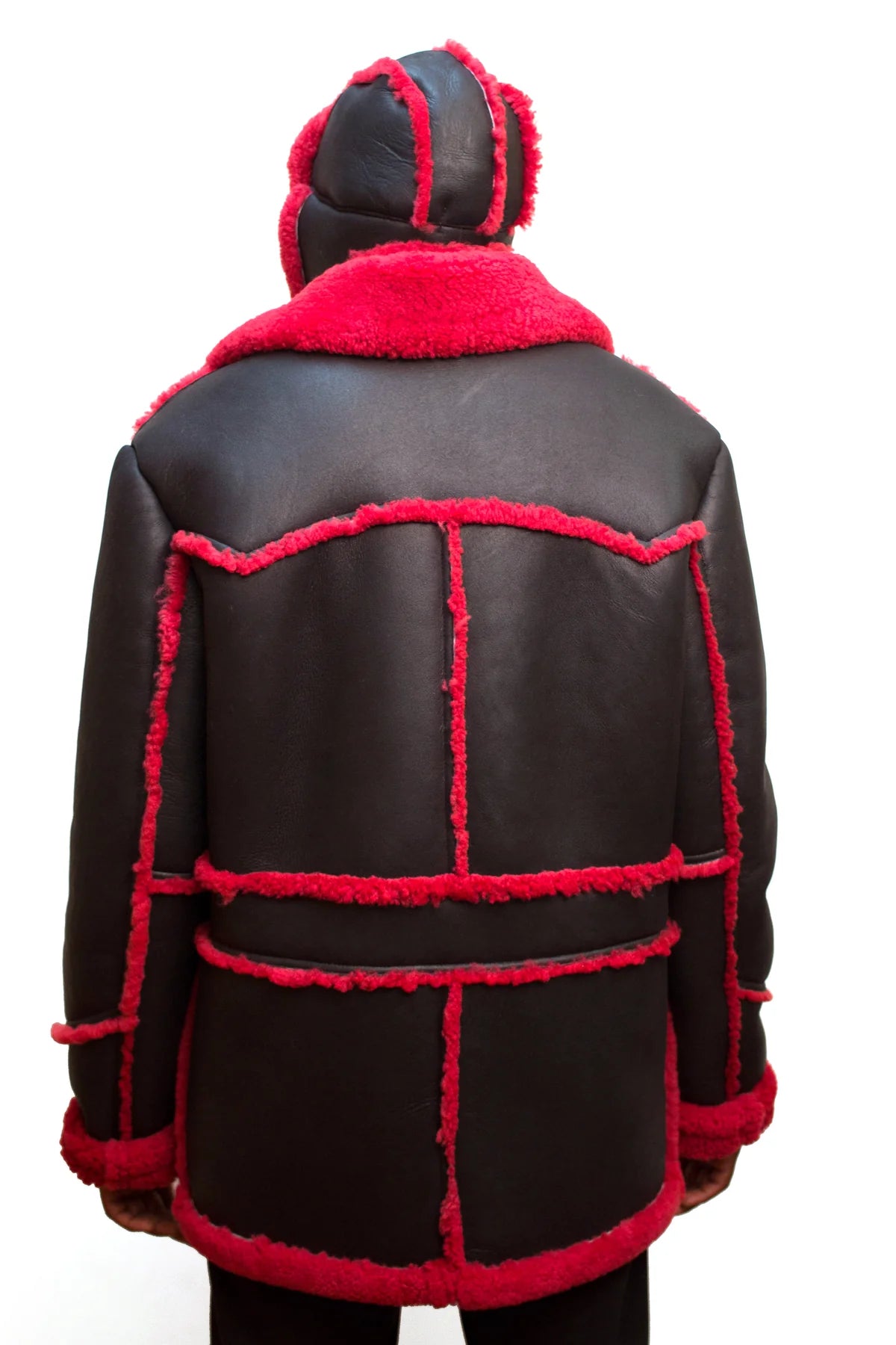 Jakewood 4900 Black/Red Genuine Sheepskin Marlboro Jacket