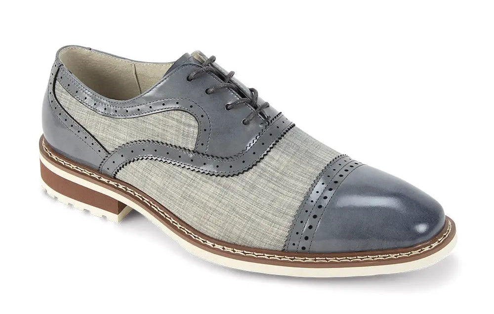 Giovanni Sinclair Grey Genuine Leather Oxfords