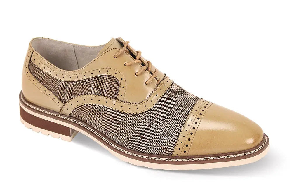 Giovanni Sinclair Natural/Brown Genuine Leather Oxfords
