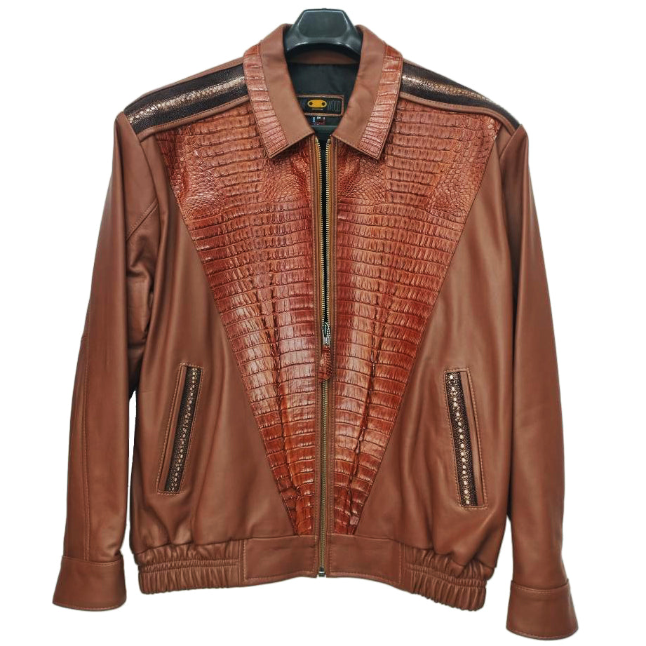 Jakewood 2088 Brick Genuine Alligator/Stingray/Lambskin Leather Jacket