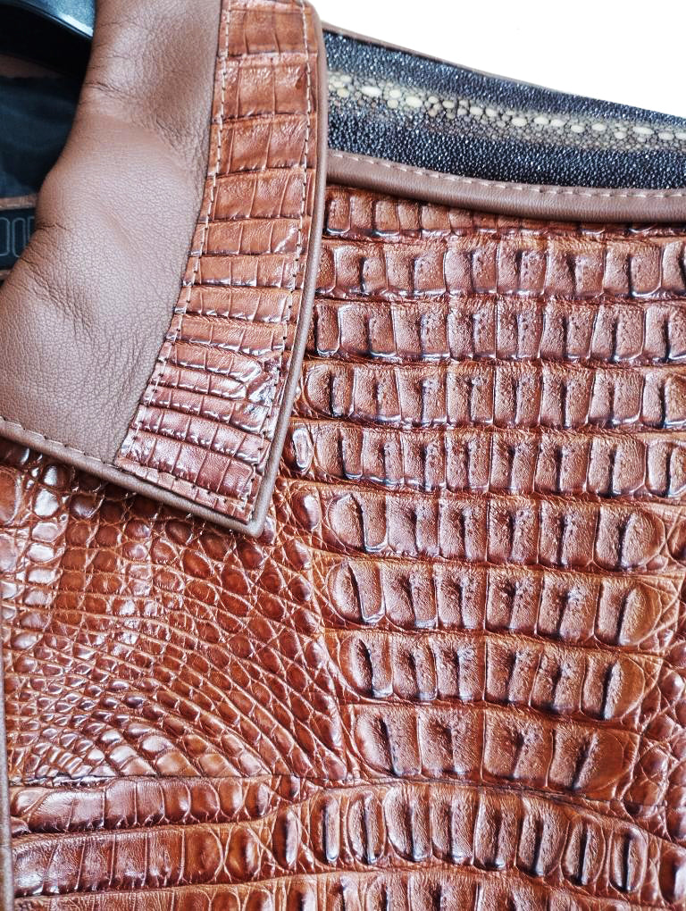 Jakewood 2088 Brick Genuine Alligator/Stingray/Lambskin Leather Jacket