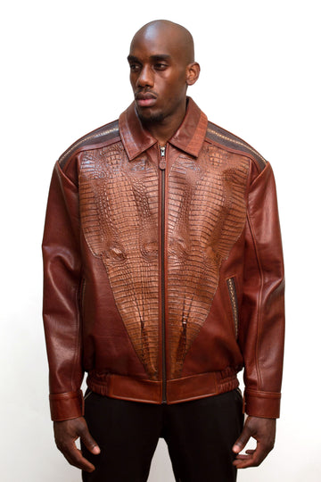 Jakewood 2088 Brick Genuine Alligator/Stingray/Lambskin Leather Jacket
