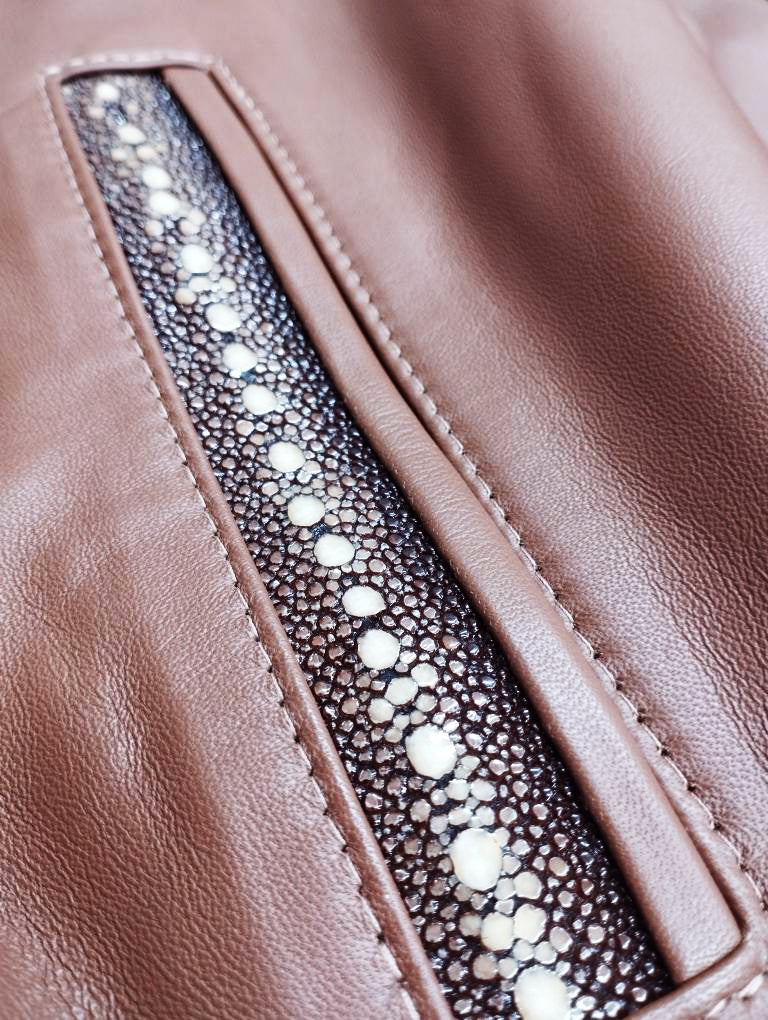 Jakewood 2088 Brick Genuine Alligator/Stingray/Lambskin Leather Jacket