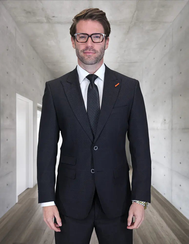 Statement Trieste Black Super 200's Italian Wool Suit