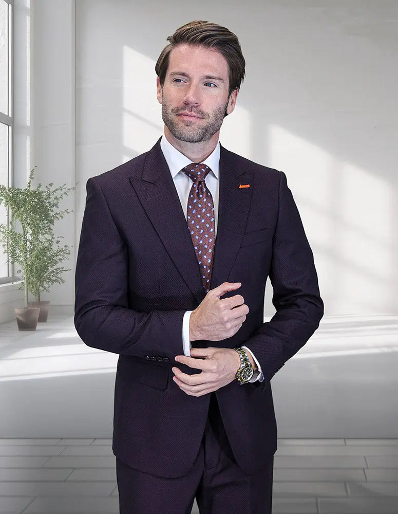 Statement Trieste Eggplant Super 200's Italian Wool Suit