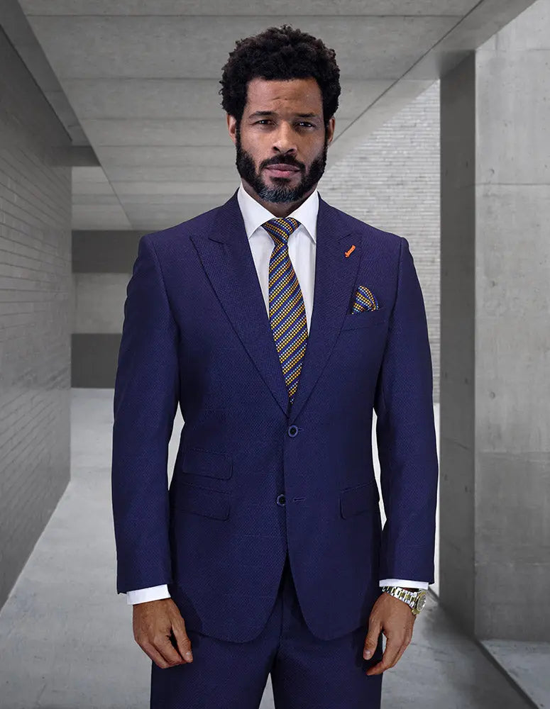 Statement Trieste Navy Super 200's Italian Wool Suit