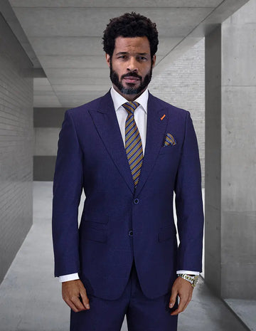 Statement Trieste Navy Super 200's Italian Wool Suit