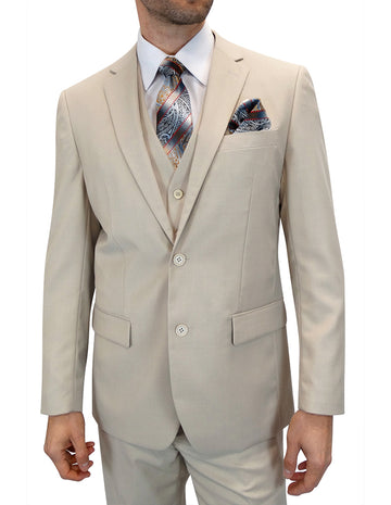 Statement TS-2V Tan Super 150's Italian Wool Vested Suit