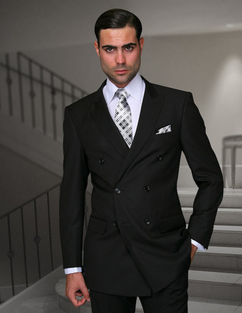 Statement TZD-100 Black Super 150's Italian Wool Suit