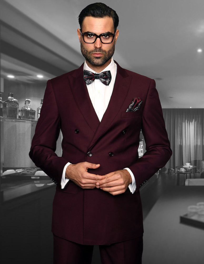 Statement TZD-100 Burgundy Super 150's Italian Wool Suit