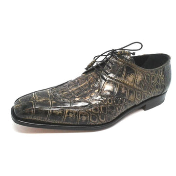 Mauri Taupe Genuine Hornback Crocodile/Alligator Hand Painted Oxford Shoes