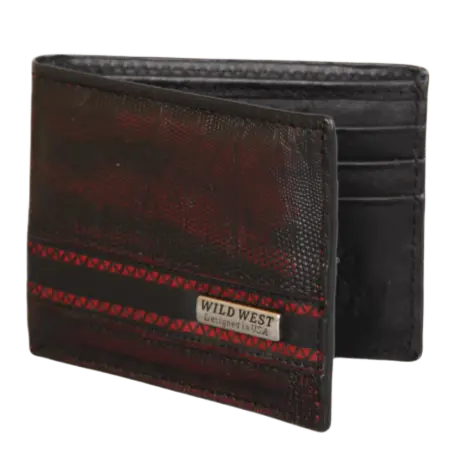 Wild West 2CA60718 Black Cherry Genuine Teju Lizard Wallet Suit Essence