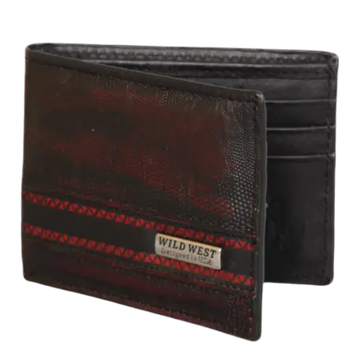 Wild West 2CA60718 Black Cherry Genuine Teju Lizard Wallet Suit Essence