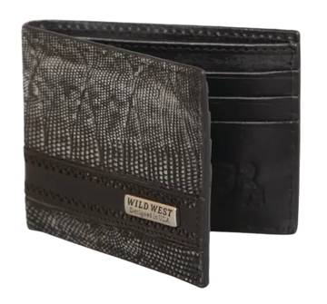 Wild West 2CA60774 Sanded Black Genuine Teju Lizard Wallet Suit Essence
