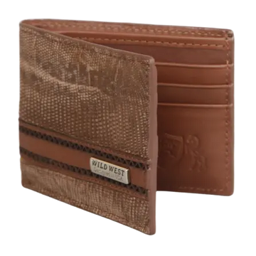 Wild West 2CA60735 Sanded Brown Genuine Teju Lizard Wallet Suit Essence