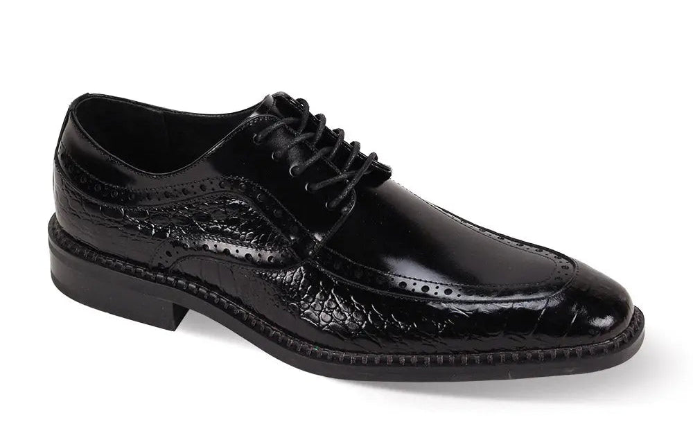 Giovanni Terence Black Genuine Leather Oxfords