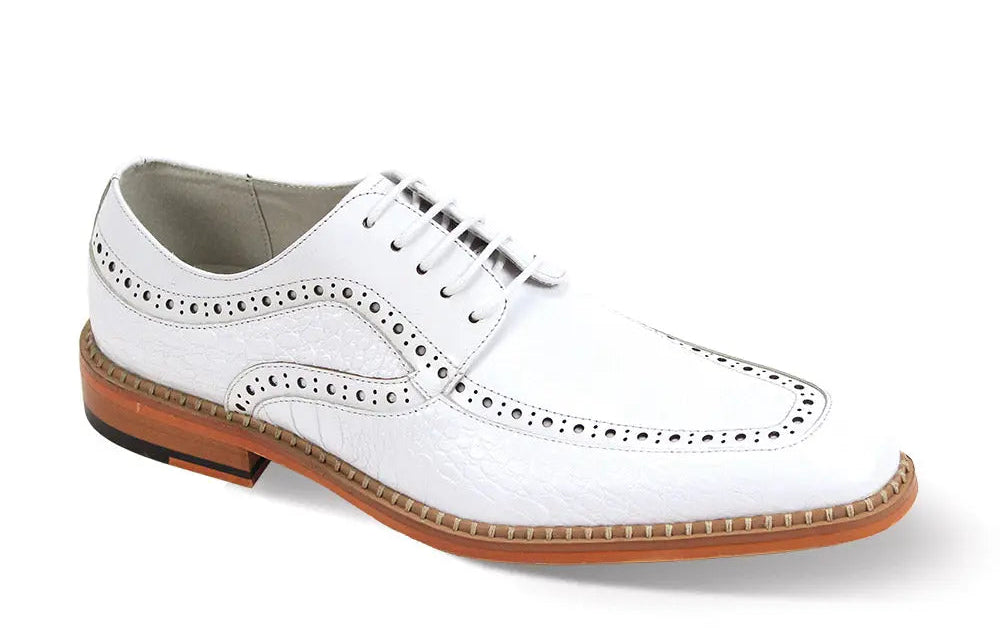 Giovanni Terence White Genuine Leather Oxfords