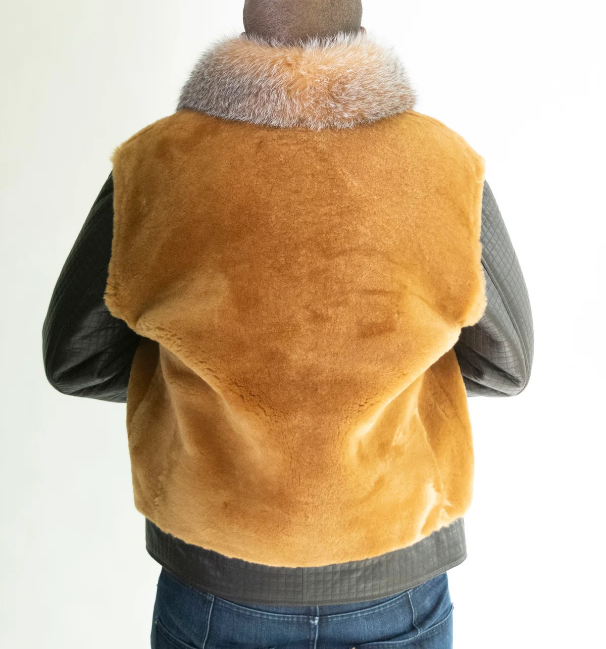 Jakewood 7020 Dark Brown/Whiskey Genuine Sheepskin/Fox Fur Collar Jacket