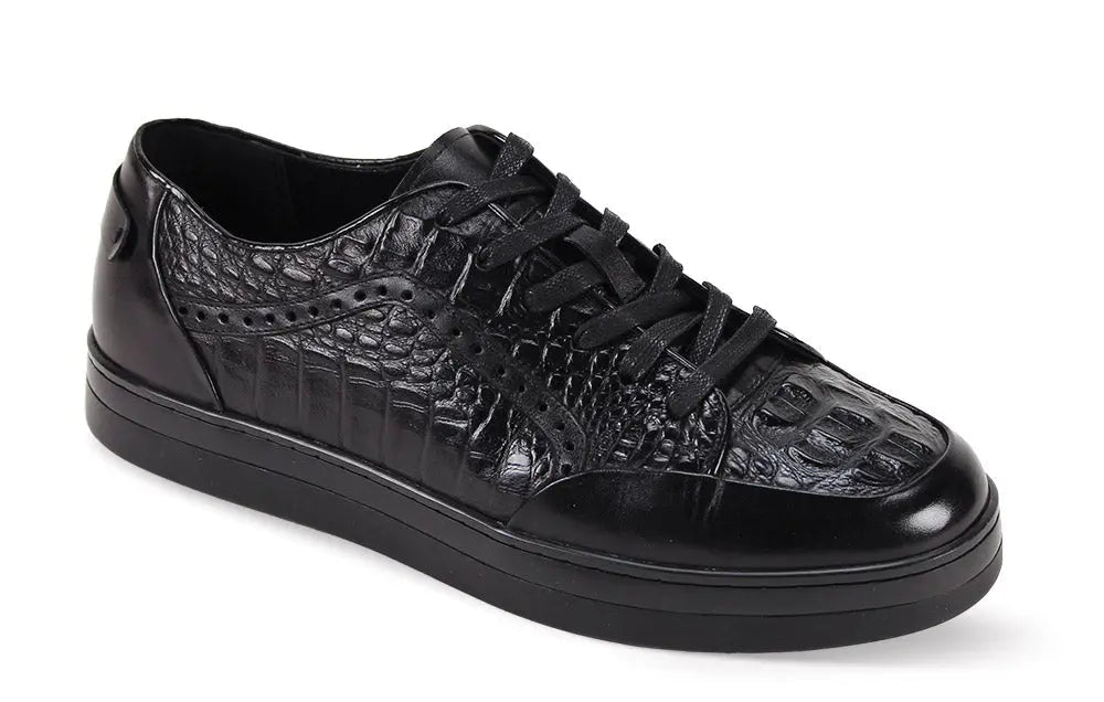 Giovanni Timo Black Genuine Leather Sneakers