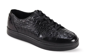 Giovanni Timo Black Genuine Leather Sneakers