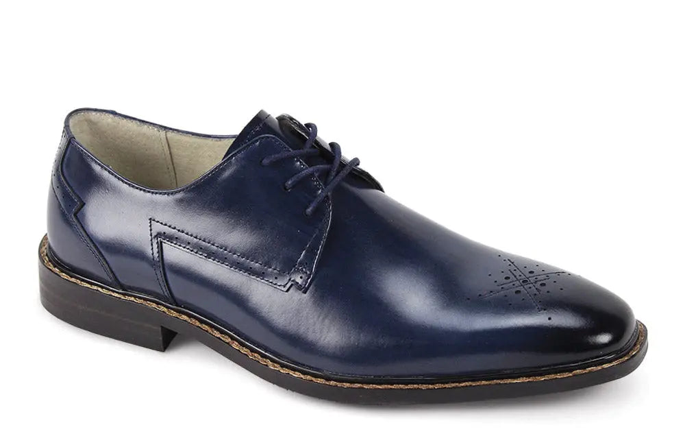 Giovanni Toby Blue Genuine Leather Oxfords