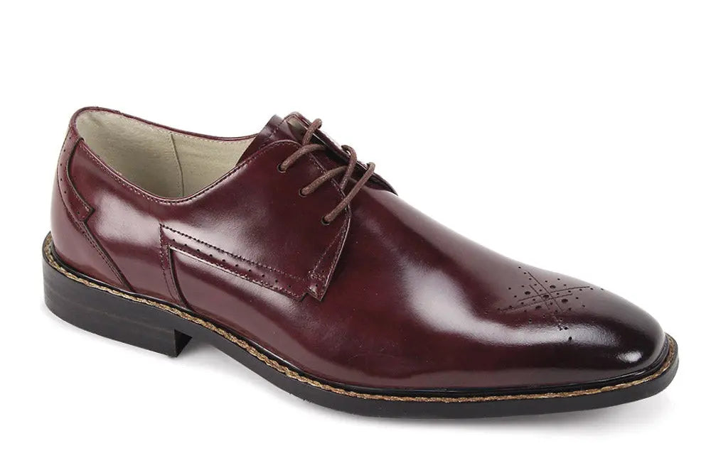 Giovanni Toby Burgundy Genuine Leather Oxfords