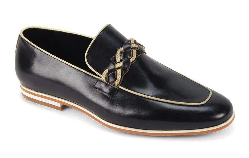 Giovanni Tudor Black Genuine Leather Loafers