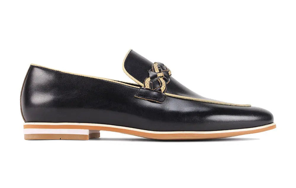 Giovanni Tudor Black Genuine Leather Loafers