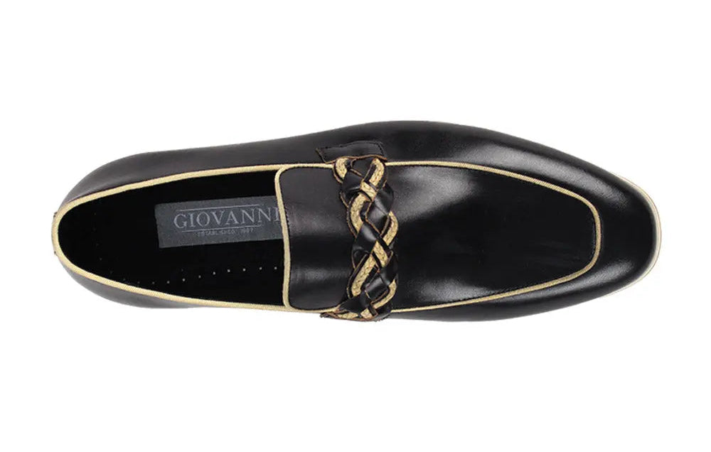 Giovanni Tudor Black Genuine Leather Loafers