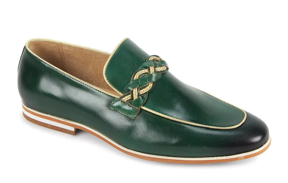 Giovanni Tudor Green Genuine Leather Loafers