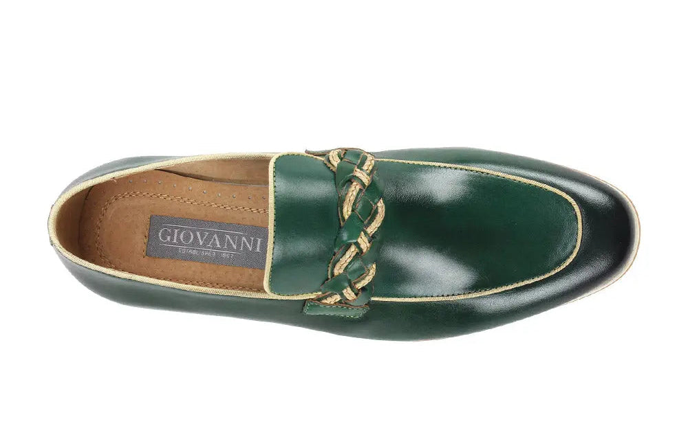 Giovanni Tudor Green Genuine Leather Loafers