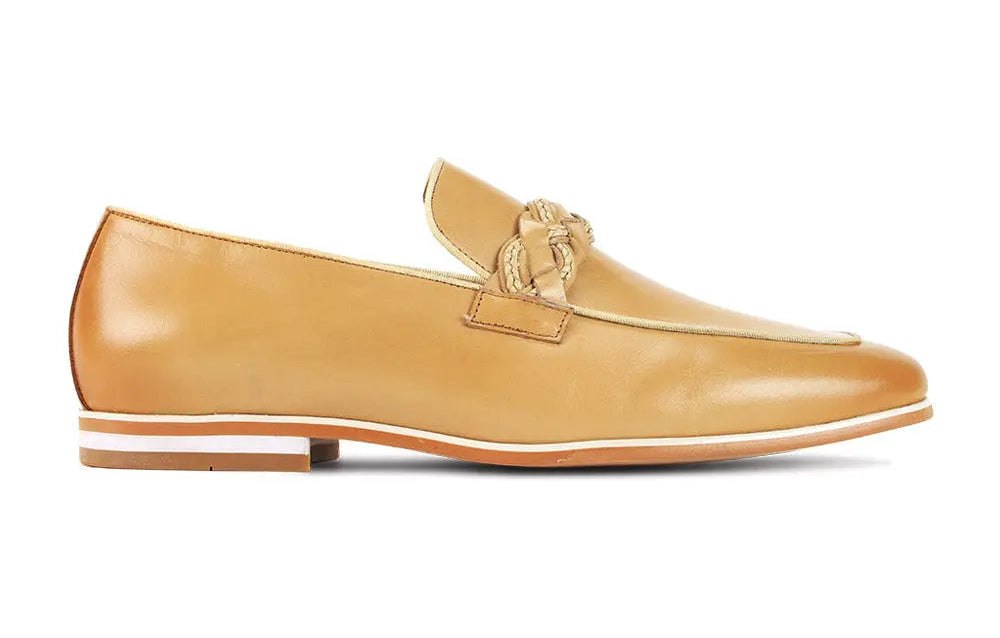 Giovanni Tudor Latte Genuine Leather Loafers