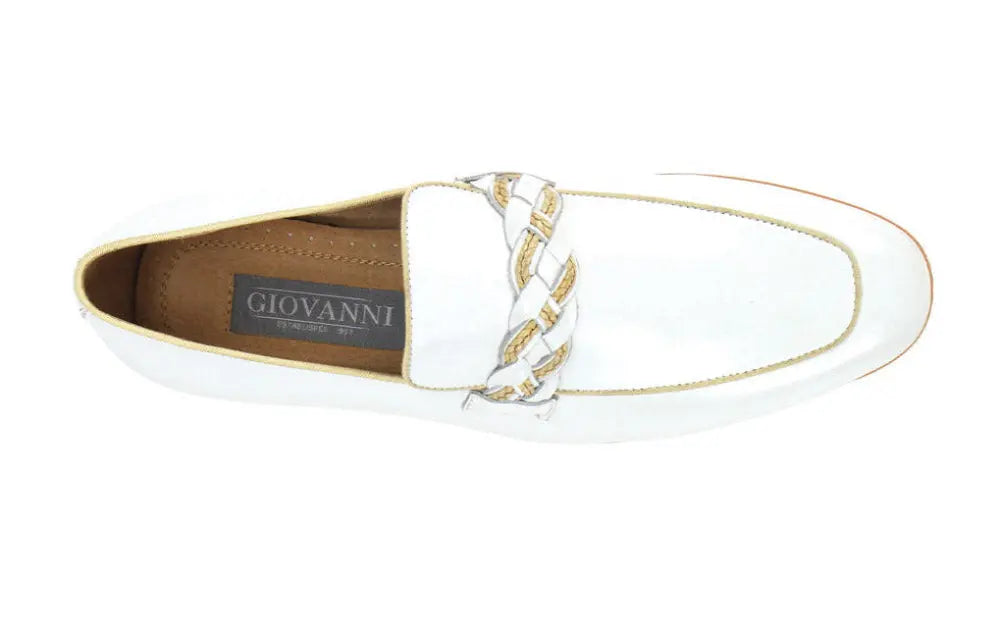 Giovanni Tudor White Genuine Leather Loafers