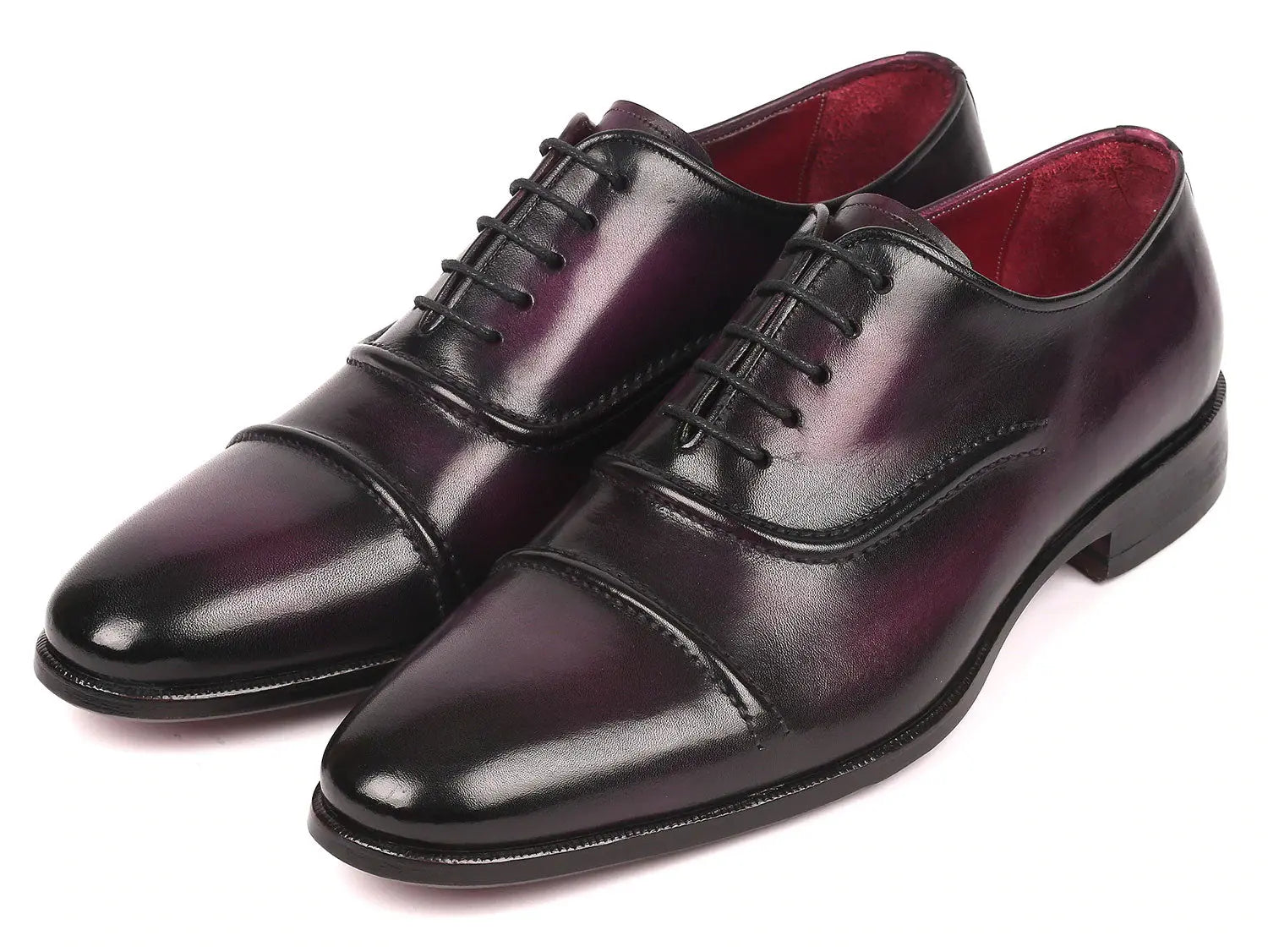Paul Parkman Men's Purple Hand-Painted Cap-Toe Oxfords (ID#077-PRP) PAUL PARKMAN