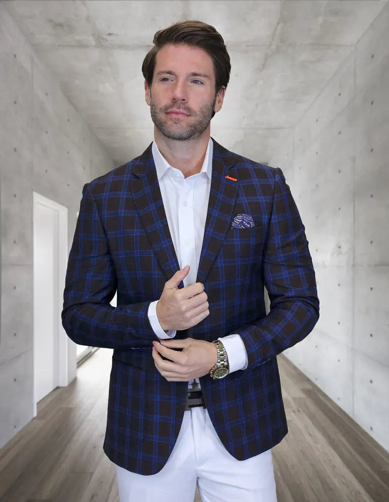 Statement Valentin-5 Brown Super 200's Italian Wool Blazer