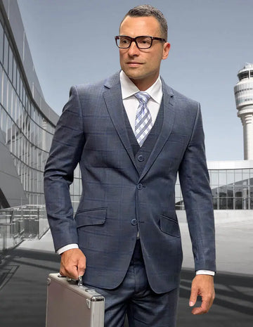 Statement Angel-3 Charcoal Super 200's Italian Wool Vested Suit