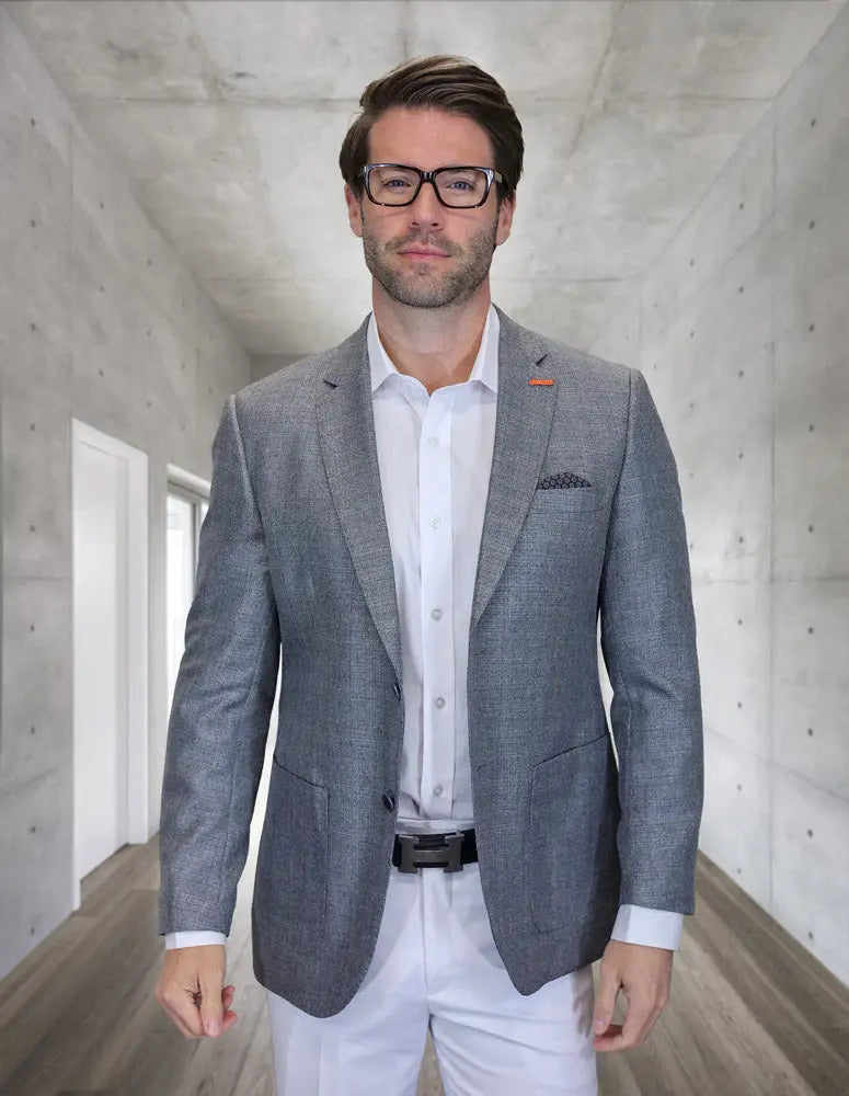 Statement Valentin-7 Gray Super 200's Italian Wool Blazer
