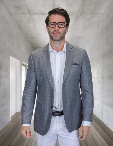 Statement Valentin-7 Gray Super 200's Italian Wool Blazer
